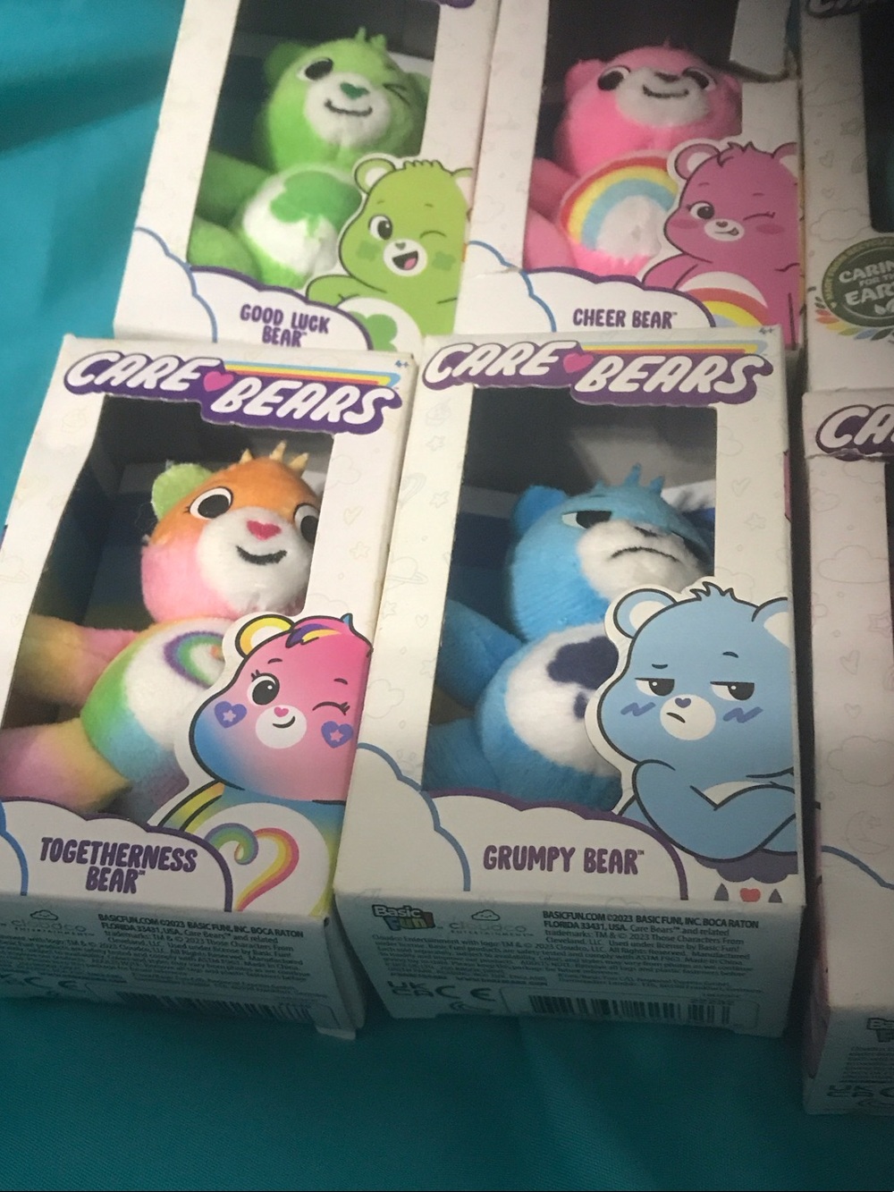 Care Bears Boxed Plush Set - Rainbow, Green, Blue, Pink, Yellow 🌼🌼CARE BEARS 🌼 - Picture 3 of 15